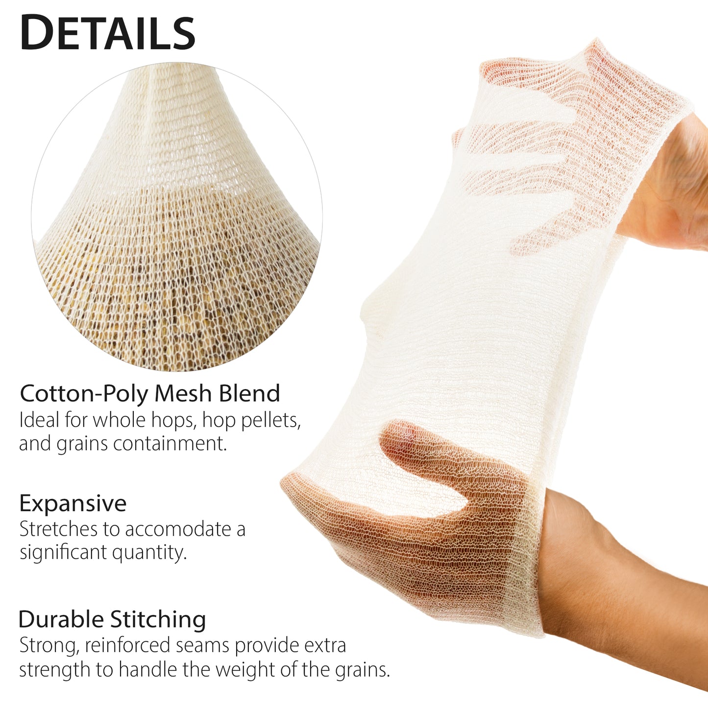 Eselect 28" (100 Pack) Hops, Grain & Spice Beer Brewing Bags Cotton Mesh Steeping Bags for Beer Wine, Cider, Tea, Soups & Nut Milk, Hops & Grain Socks for Dry Hopping for Micro Brewing or Homebrewing