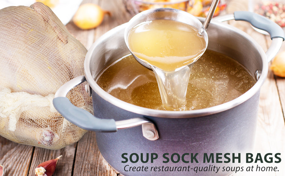 Eselect 24” Soup Bags - Pack of 25, Cooking Bags for Making Flavorful Soup Stock, Broth & Stew, Clam Bags, Steamer & Boiling Bags, Food Storage Bags