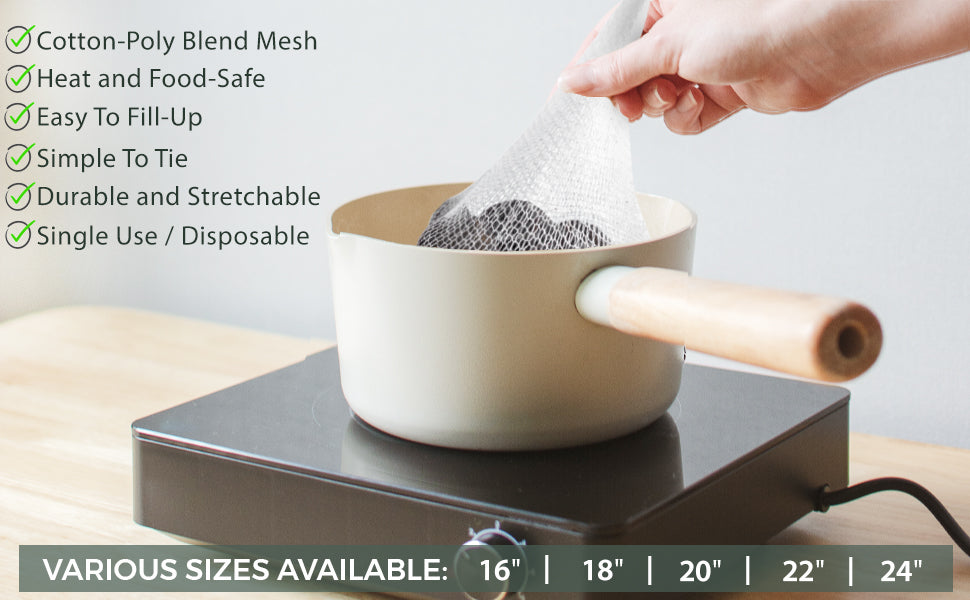 Eselect 24" Seafood Boil & Steamer Bags - Pack of 100, Seafood Boiling Bags for Crab, Crawfish, Shellfish - Low Country Boil, Clambake, Crab Boil, Soup Bags, Vegetable Storage Bags