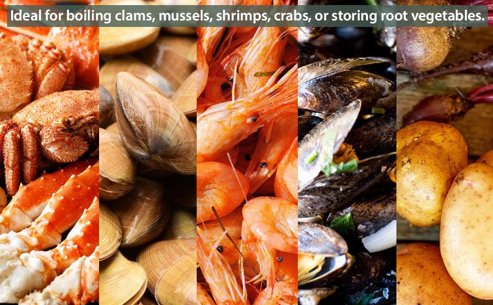 Eselect 20" Seafood Boil & Steamer Bags - Pack of 25, Seafood Boiling Bags for Crab, Crawfish, Shellfish - Low Country Boil, Clambake, Crab Boil, Soup Bags, Vegetable Storage Bags