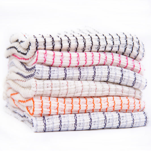 Eselect World's Best Kitchen Dish Cloths - Set of 6 Assorted Dishcloths for Washing Dishes - Absorbent Poly Cotton Waffle Weave Dish Rags, Made in USA